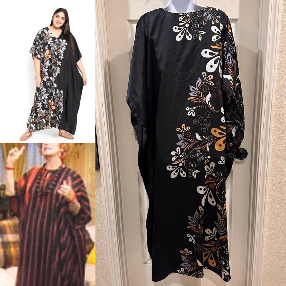 Up 2 Date Fashion Mrs Roper Floral Kimono Kaftan Caftan Maxi Dress
